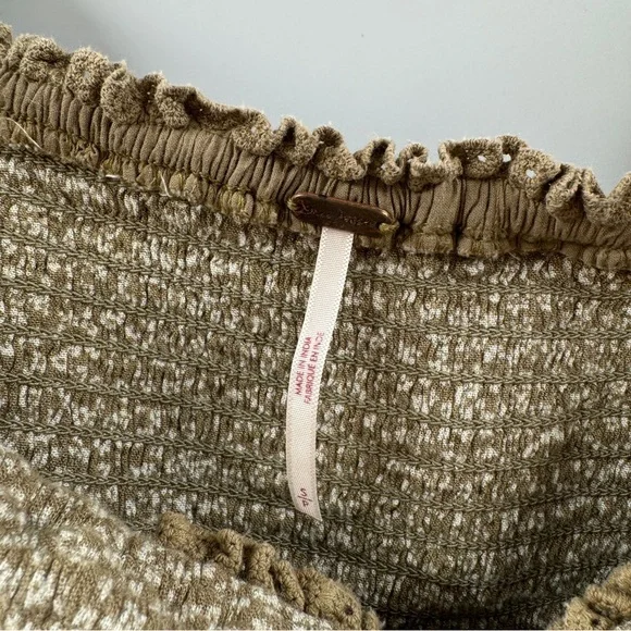 Free People Brittnee Print Smocked Peplum Top – Women’s S - Picture 4 of 8